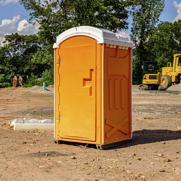 how often are the portable restrooms cleaned and serviced during a rental period in Goshen Ohio